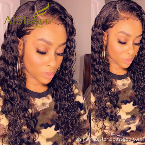Aisi Beauty Hotselling Popular Vendor Long Wavy 13x6 Kinky Curly Black Lace Front Synthetic Hair For Black Women Lace Front Wig